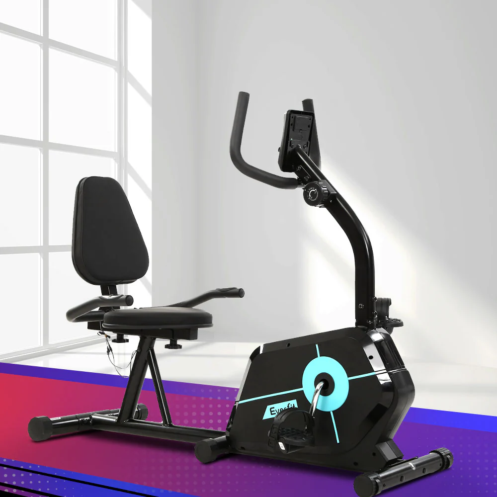 everfit exercise bike magnetic recumbent indoor cycling home gym cardio 120kg everfit exercise bike magnetic recumbent indoor cycling home gym cardio 120kg
